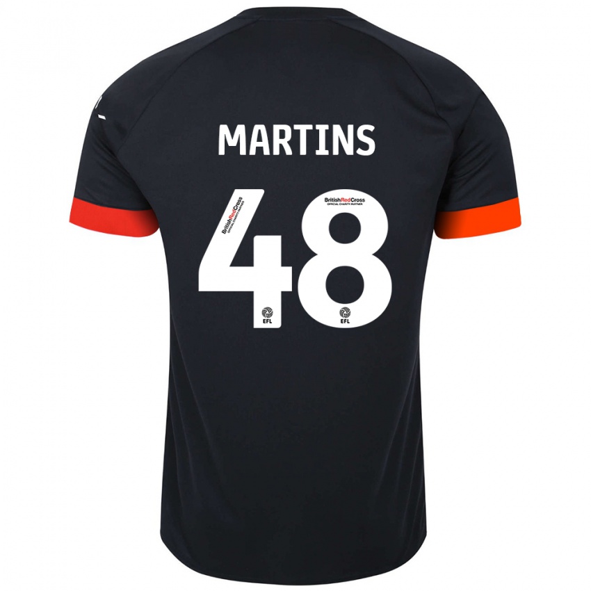 Niño Camiseta Dominic Dos Santos Martins #48 Negro Naranja 2ª Equipación 2024/25 La Camisa Perú