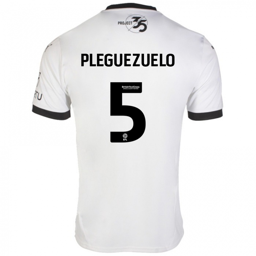 Niño Camiseta Julio Pleguezuelo #5 Blanco Negro 2ª Equipación 2024/25 La Camisa Perú