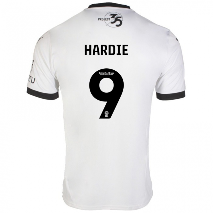 Niño Camiseta Ryan Hardie #9 Blanco Negro 2ª Equipación 2024/25 La Camisa Perú