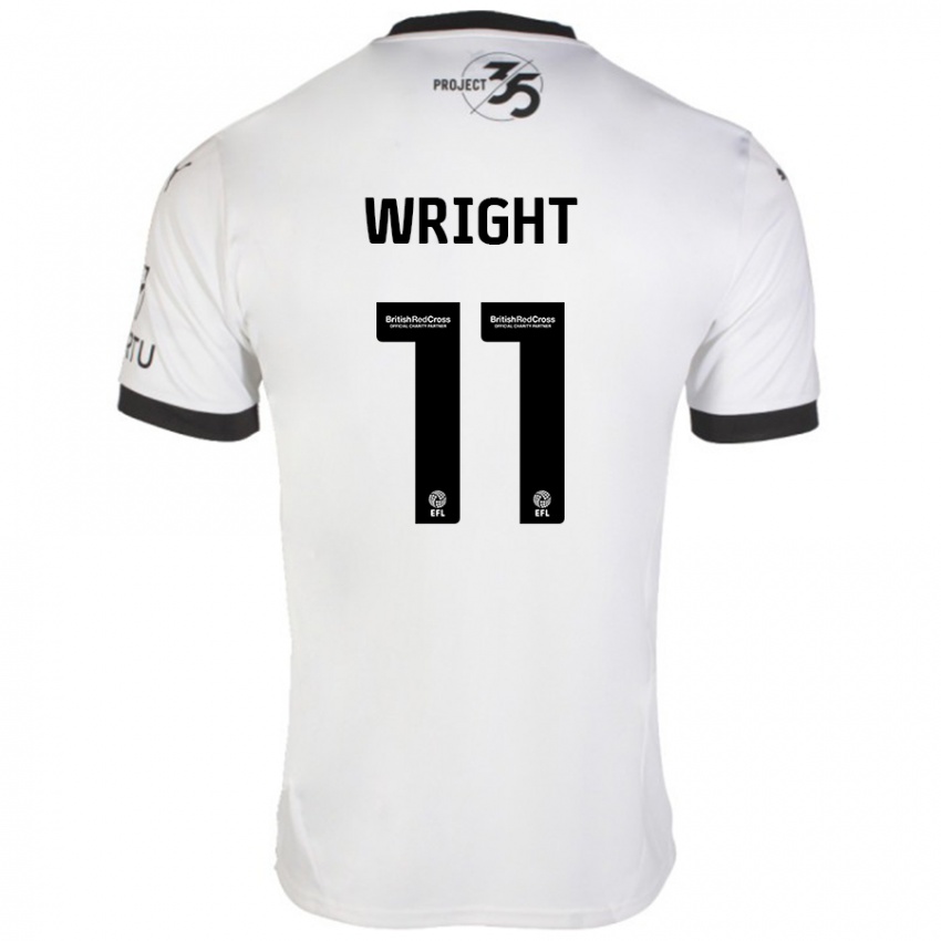 Niño Camiseta Callum Wright #11 Blanco Negro 2ª Equipación 2024/25 La Camisa Perú