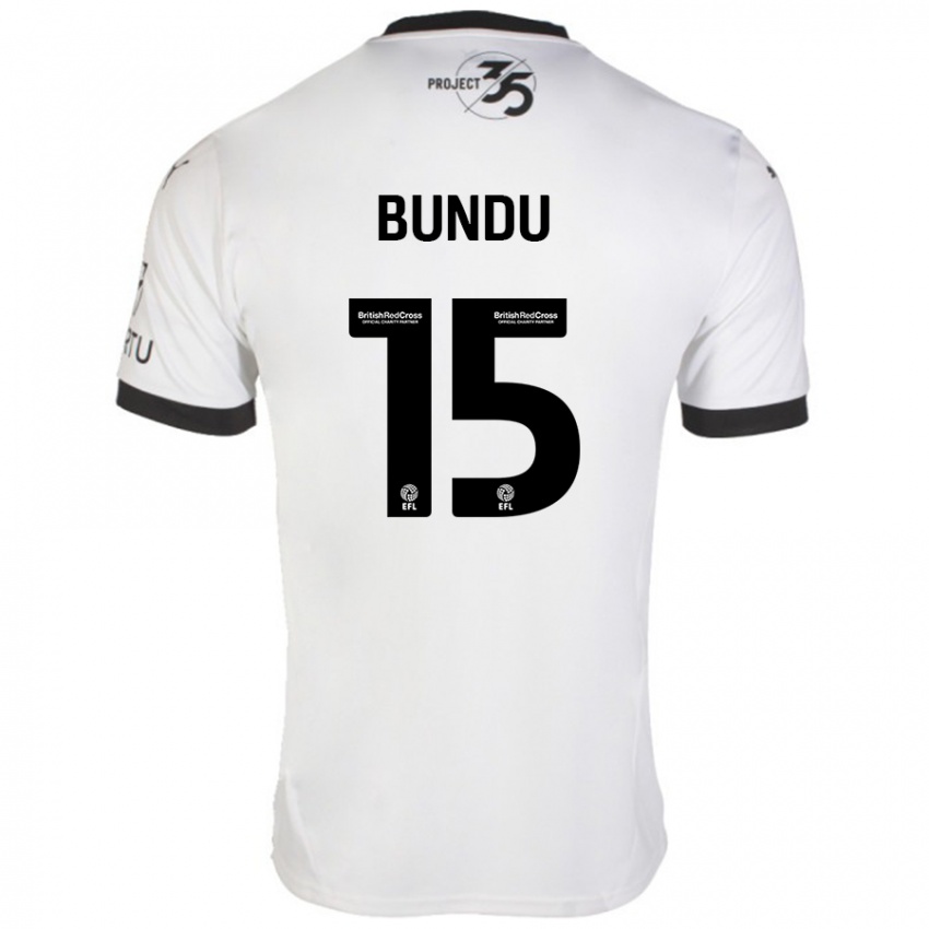 Niño Camiseta Mustapha Bundu #15 Blanco Negro 2ª Equipación 2024/25 La Camisa Perú