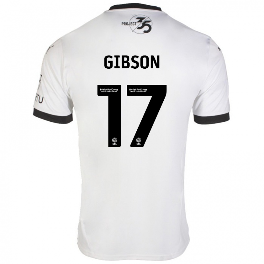 Niño Camiseta Lewis Gibson #17 Blanco Negro 2ª Equipación 2024/25 La Camisa Perú