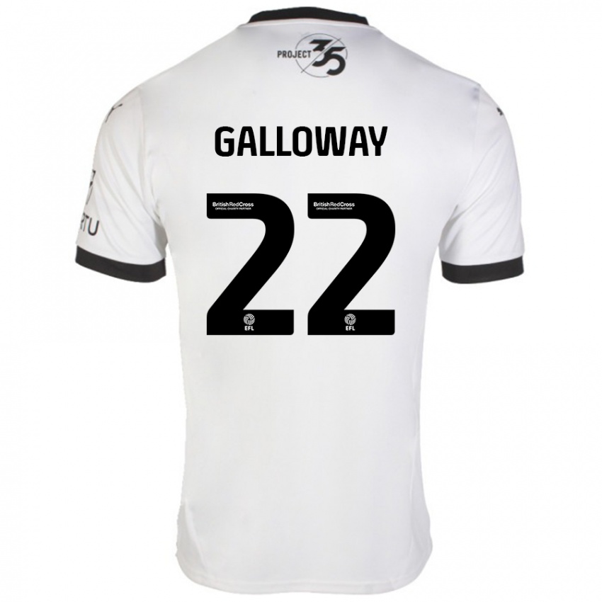 Niño Camiseta Brendan Galloway #22 Blanco Negro 2ª Equipación 2024/25 La Camisa Perú