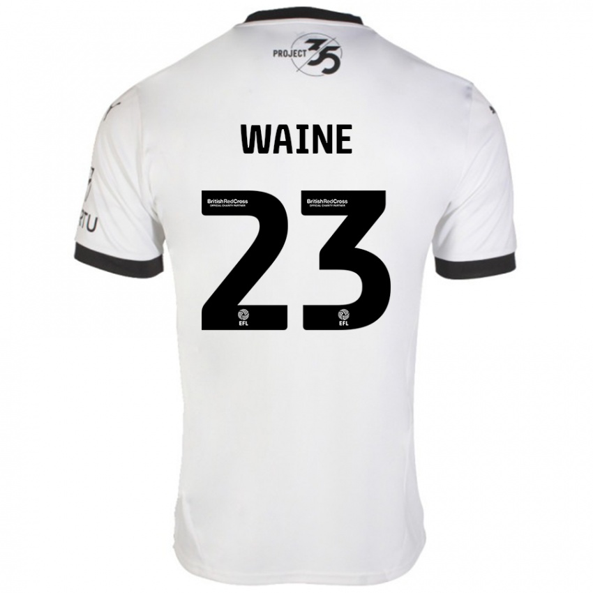 Niño Camiseta Ben Waine #23 Blanco Negro 2ª Equipación 2024/25 La Camisa Perú