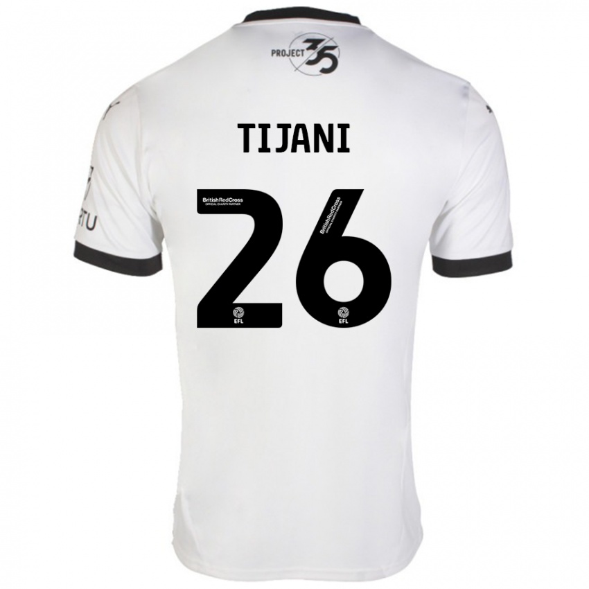 Niño Camiseta Muhamed Tijani #26 Blanco Negro 2ª Equipación 2024/25 La Camisa Perú