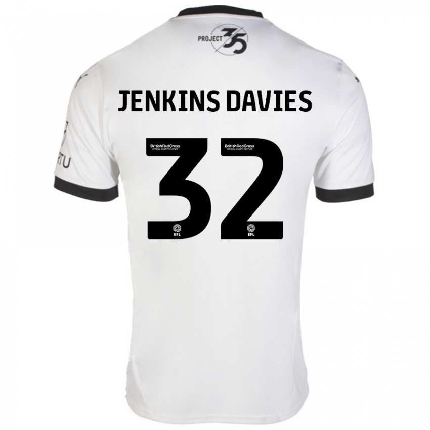 Niño Camiseta Will Jenkins-Davies #32 Blanco Negro 2ª Equipación 2024/25 La Camisa Perú