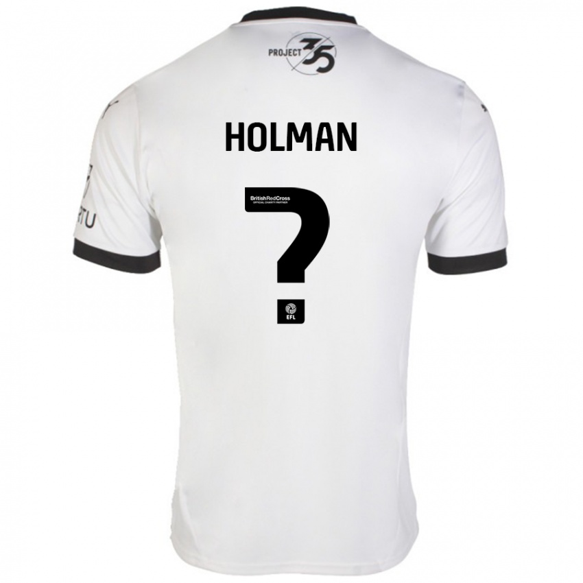 Niño Camiseta Daniel Holman #0 Blanco Negro 2ª Equipación 2024/25 La Camisa Perú