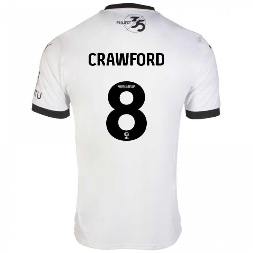 Niño Camiseta Imy Crawford #8 Blanco Negro 2ª Equipación 2024/25 La Camisa Perú