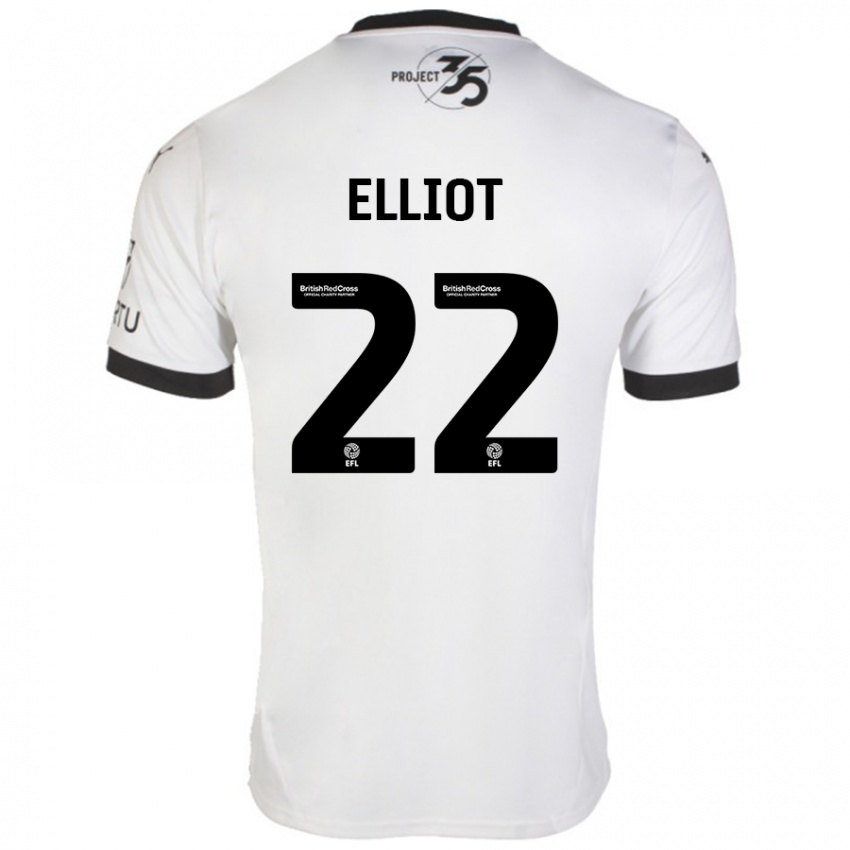 Niño Camiseta Emily Elliot #22 Blanco Negro 2ª Equipación 2024/25 La Camisa Perú