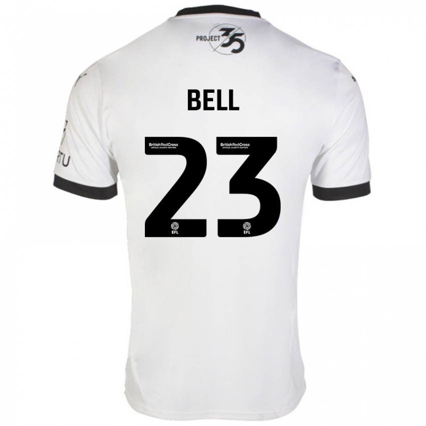 Niño Camiseta Katelyn Bell #23 Blanco Negro 2ª Equipación 2024/25 La Camisa Perú