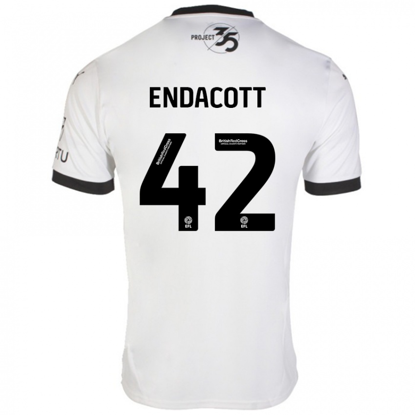 Niño Camiseta Jack Endacott #42 Blanco Negro 2ª Equipación 2024/25 La Camisa Perú