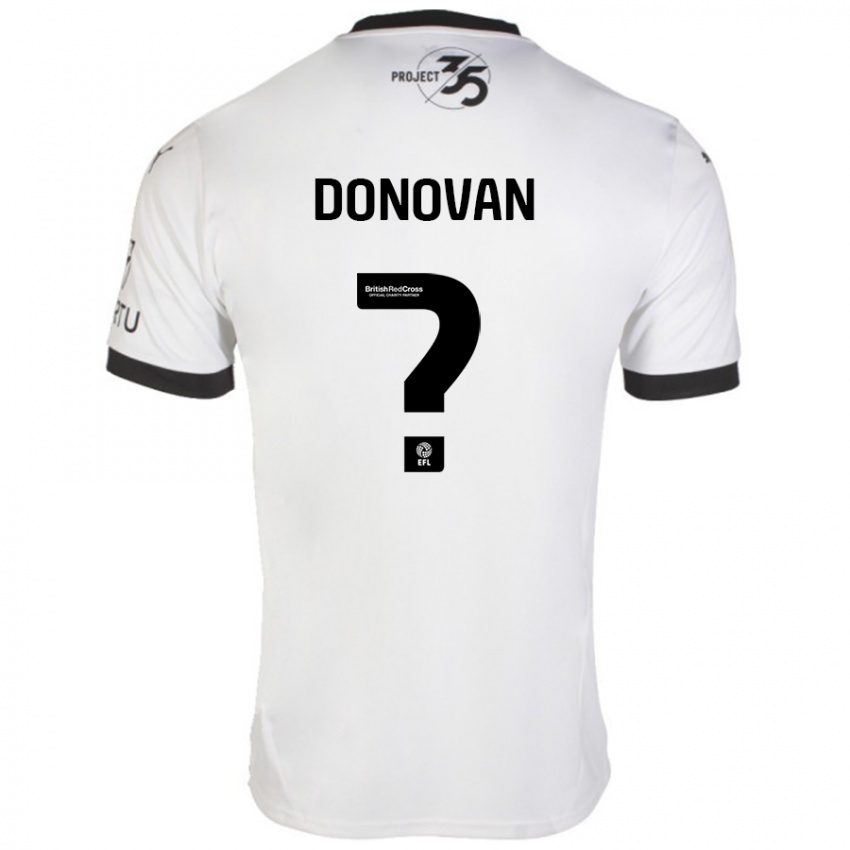 Niño Camiseta Henry Donovan #0 Blanco Negro 2ª Equipación 2024/25 La Camisa Perú