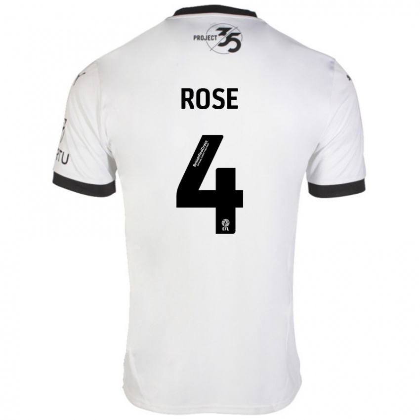 Niño Camiseta Jemma Rose #4 Blanco Negro 2ª Equipación 2024/25 La Camisa Perú