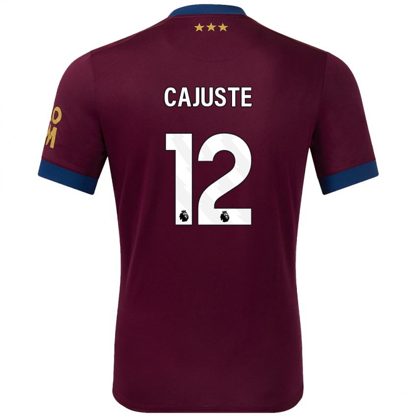 Niño Camiseta Jens Cajuste #12 Marrón 2ª Equipación 2024/25 La Camisa Perú