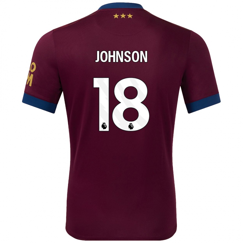 Niño Camiseta Ben Johnson #18 Marrón 2ª Equipación 2024/25 La Camisa Perú