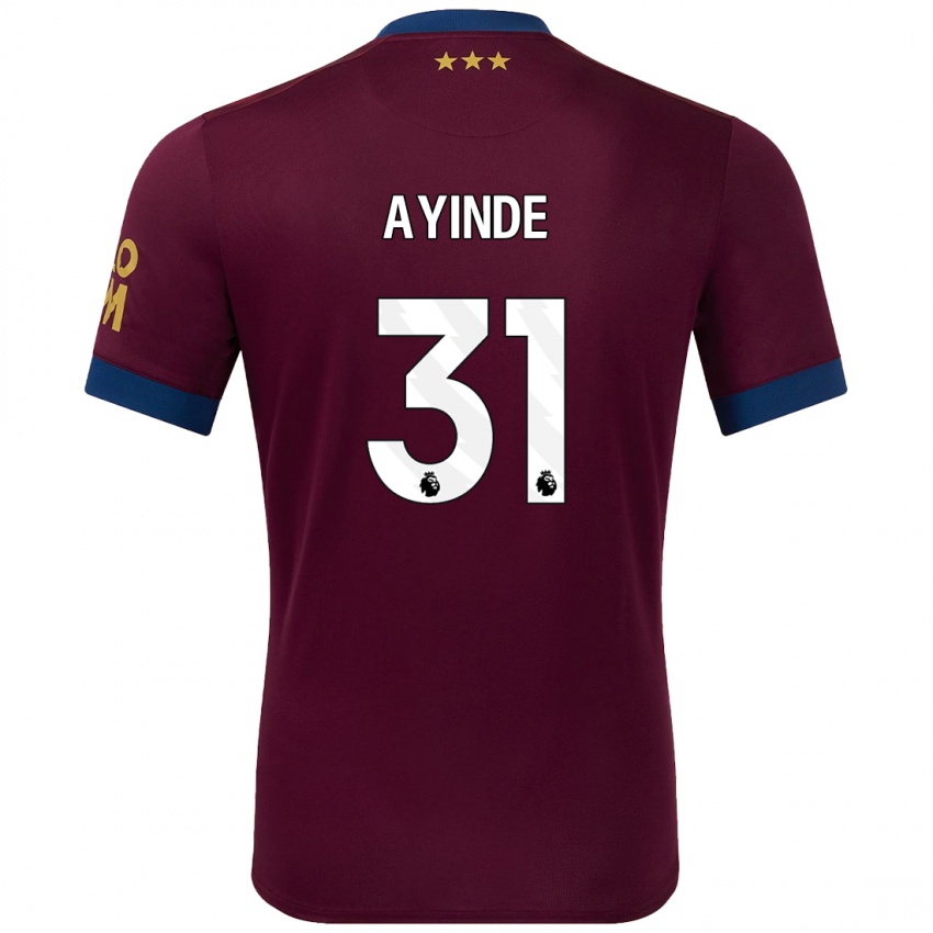 Niño Camiseta Leon Ayinde #31 Marrón 2ª Equipación 2024/25 La Camisa Perú