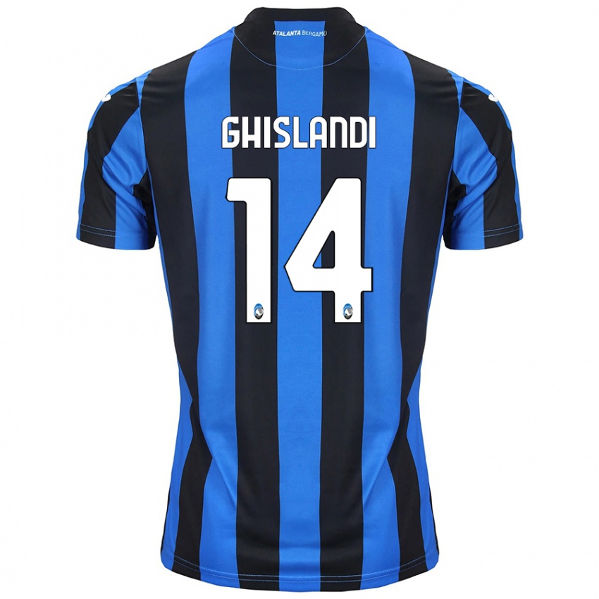 Hombre Camiseta Davide Ghislandi #14 Azul Negro 1ª Equipación 2024/25 La Camisa Perú