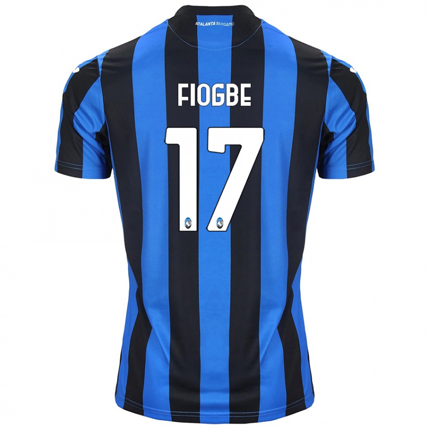 Hombre Camiseta Candas Fiogbe #17 Azul Negro 1ª Equipación 2024/25 La Camisa Perú