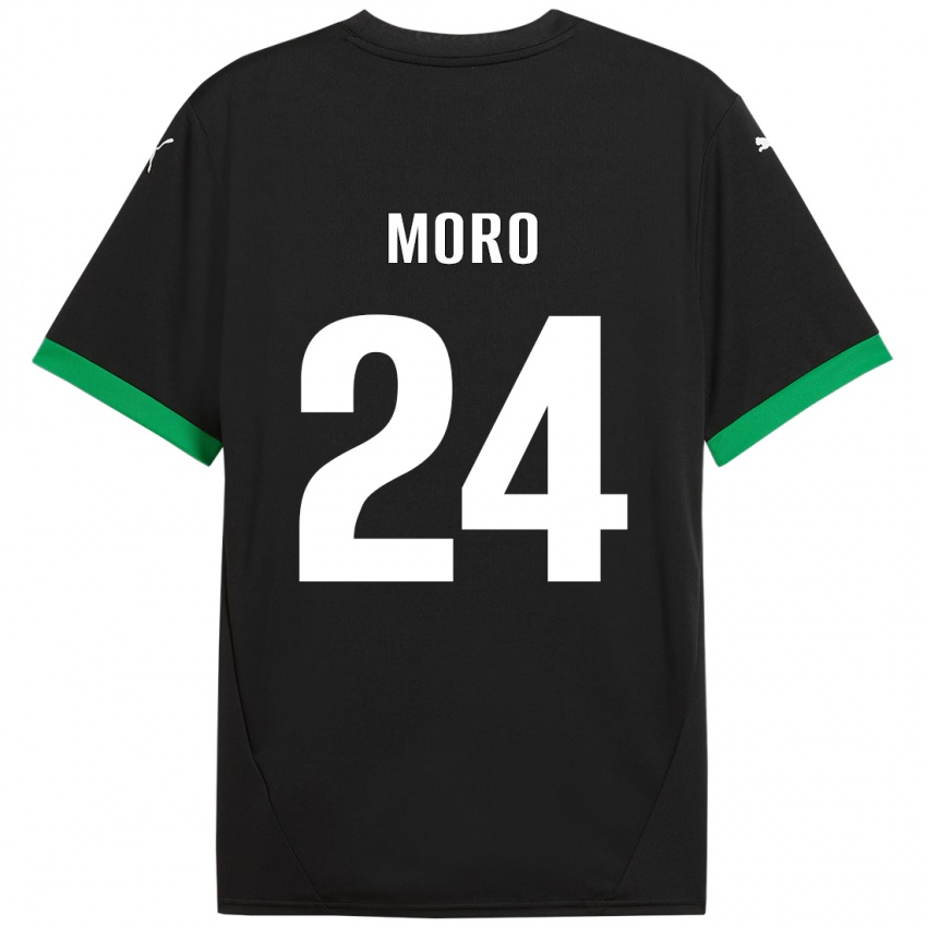 Hombre Camiseta Luca Moro #24 Negro Verde Oscuro 1ª Equipación 2024/25 La Camisa Perú