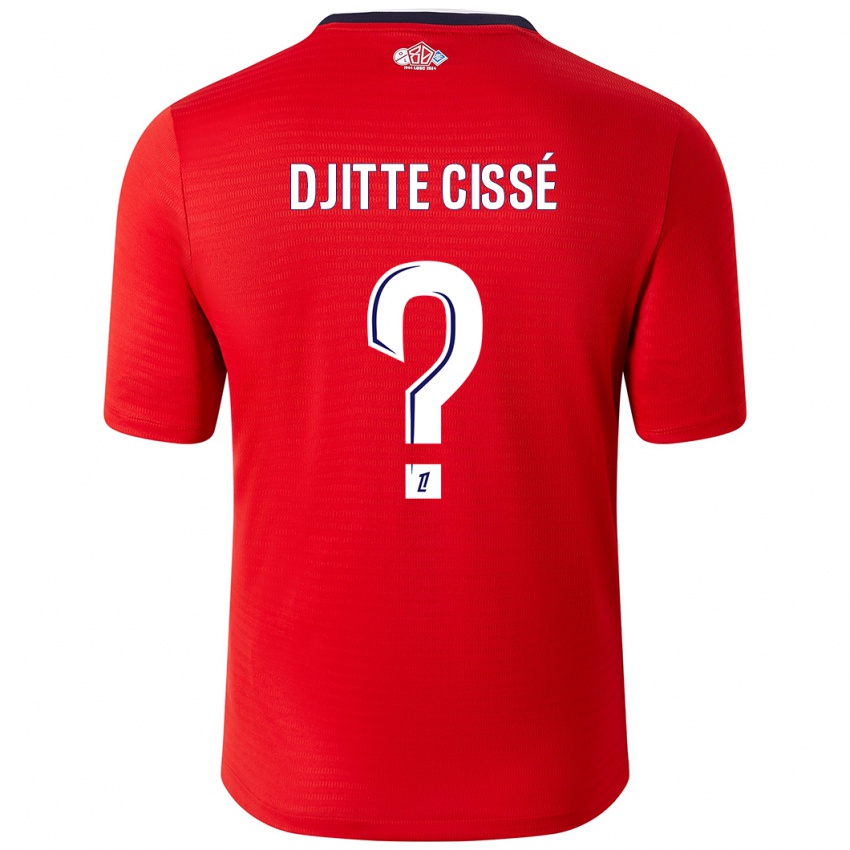 Hombre Camiseta Babacar Djitte Cissé #0 Rojo Blanco 1ª Equipación 2024/25 La Camisa Perú