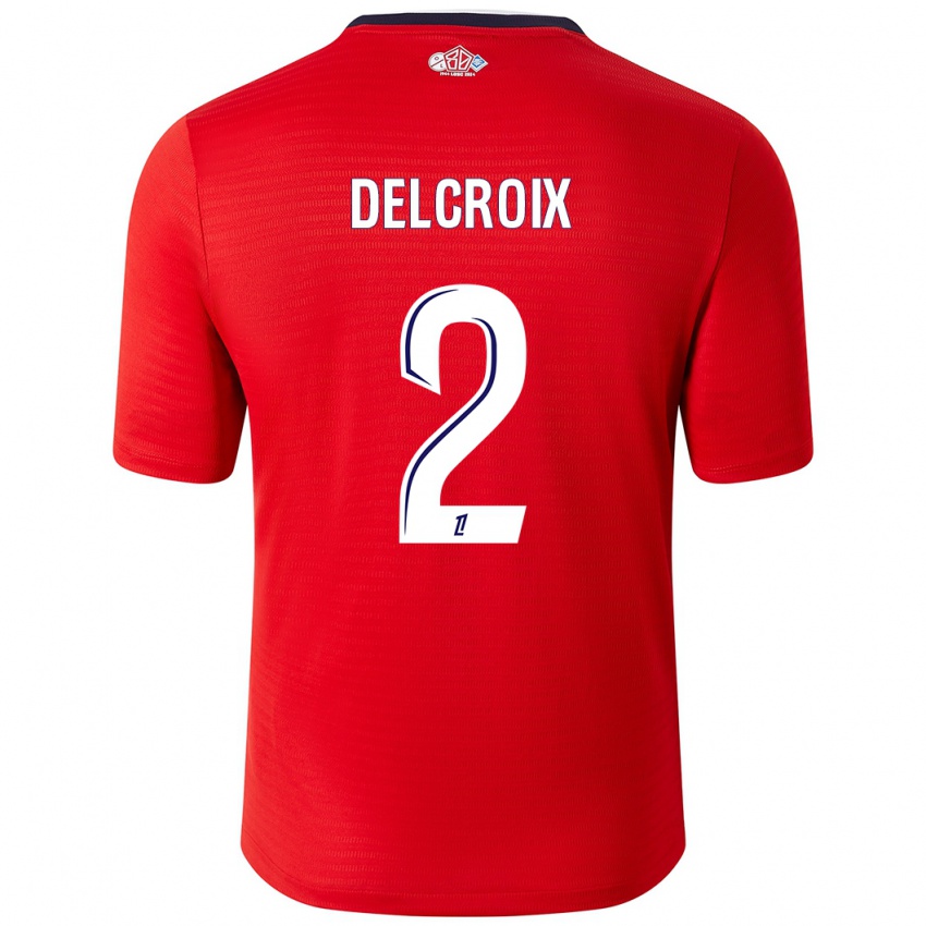 Hombre Camiseta Céleste Delcroix #2 Rojo Blanco 1ª Equipación 2024/25 La Camisa Perú