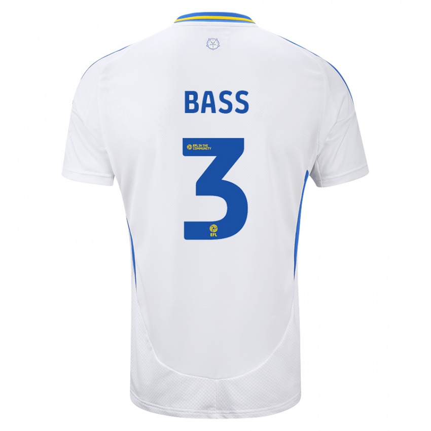 Hombre Camiseta Rebekah Bass #3 Blanco Azul 1ª Equipación 2024/25 La Camisa Perú