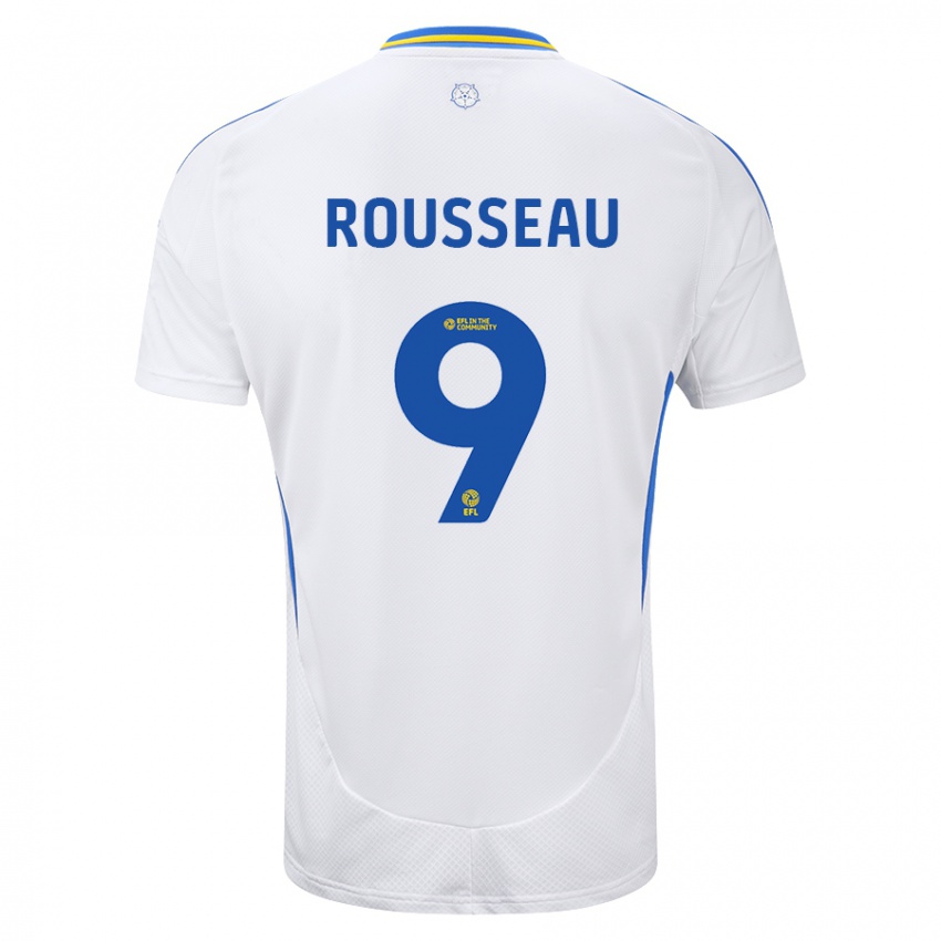 Hombre Camiseta Jess Rousseau #9 Blanco Azul 1ª Equipación 2024/25 La Camisa Perú