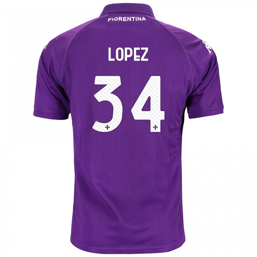 Hombre Camiseta Lucas López #34 Morado 1ª Equipación 2024/25 La Camisa Perú