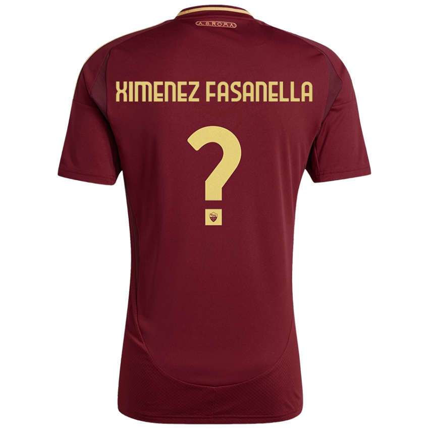 Hombre Camiseta Rafael Ximenez Fasanella #0 Rojo Marrón Dorado 1ª Equipación 2024/25 La Camisa Perú