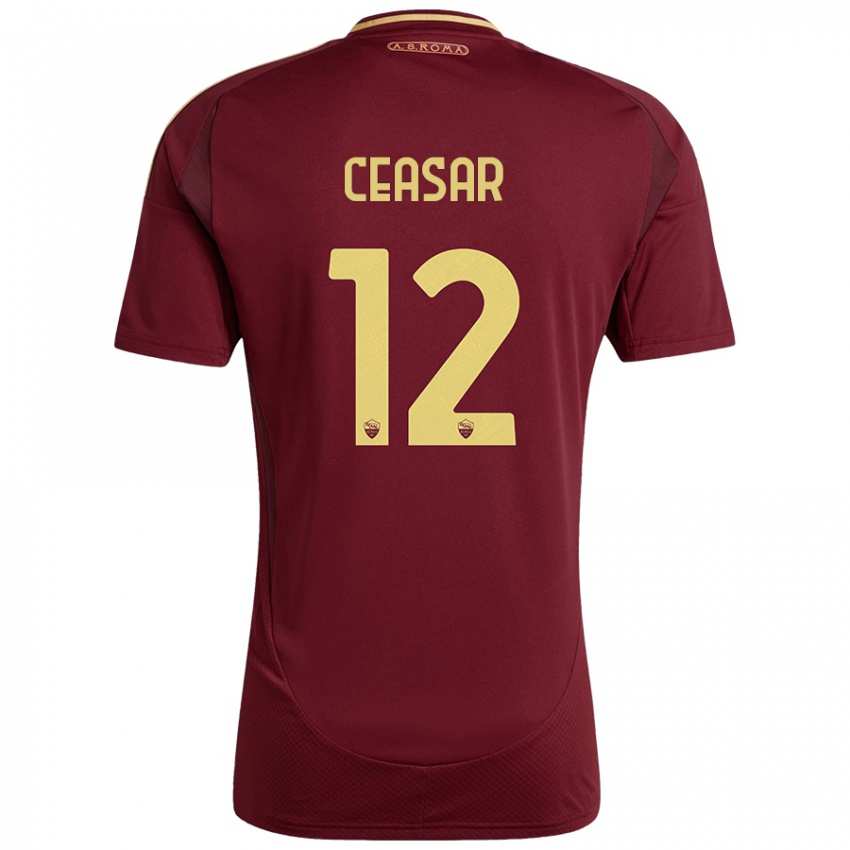 Hombre Camiseta Camelia Ceasar #12 Rojo Marrón Dorado 1ª Equipación 2024/25 La Camisa Perú