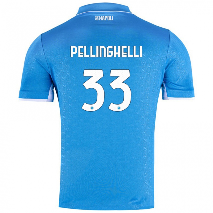 Hombre Camiseta Alice Pellinghelli #33 Azul Cielo 1ª Equipación 2024/25 La Camisa Perú