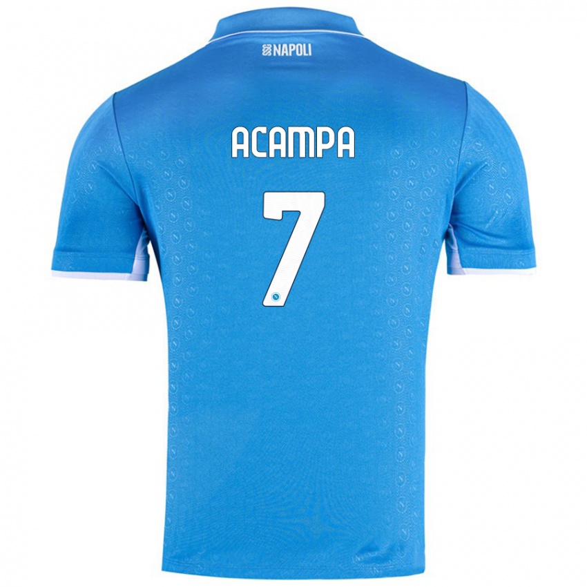 Hombre Camiseta Davide Acampa #7 Azul Cielo 1ª Equipación 2024/25 La Camisa Perú