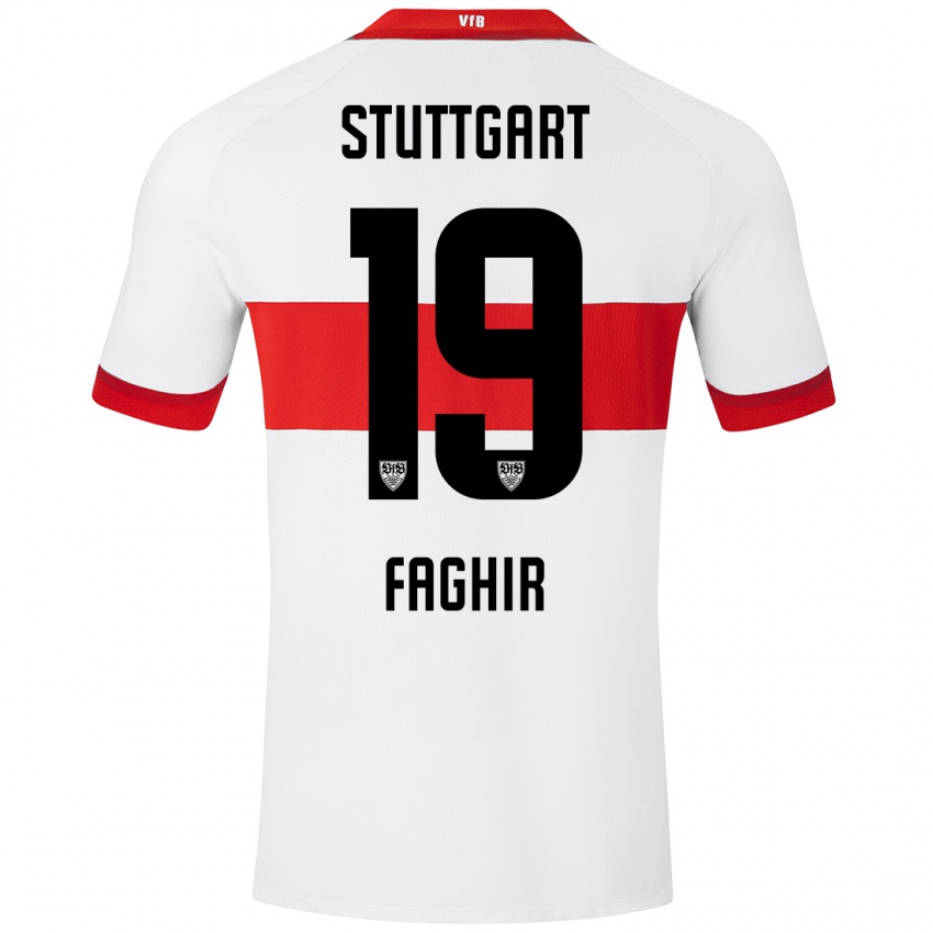 Hombre Camiseta Wahid Faghir #19 Blanco Rojo 1ª Equipación 2024/25 La Camisa Perú