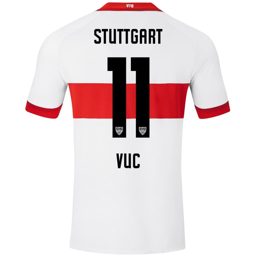 Hombre Camiseta Patrick Vuc #11 Blanco Rojo 1ª Equipación 2024/25 La Camisa Perú