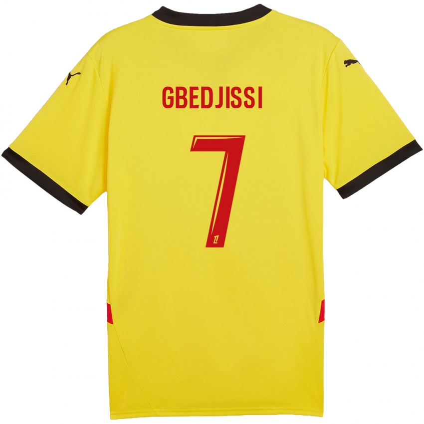 Hombre Camiseta Aude Gbedjissi #7 Amarillo Rojo 1ª Equipación 2024/25 La Camisa Perú