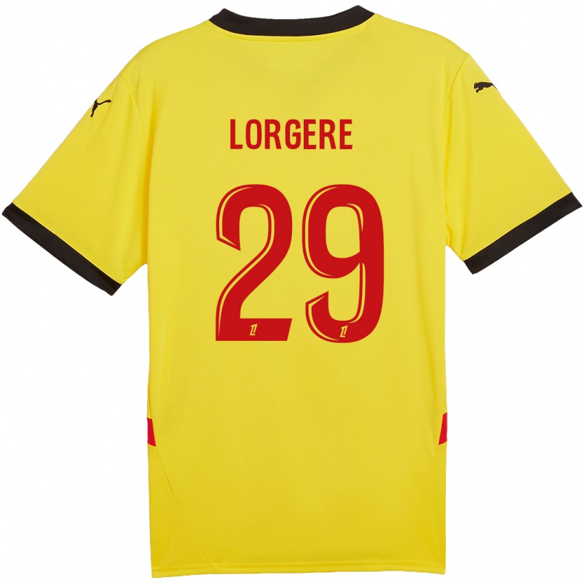 Hombre Camiseta Charlotte Lorgeré #29 Amarillo Rojo 1ª Equipación 2024/25 La Camisa Perú