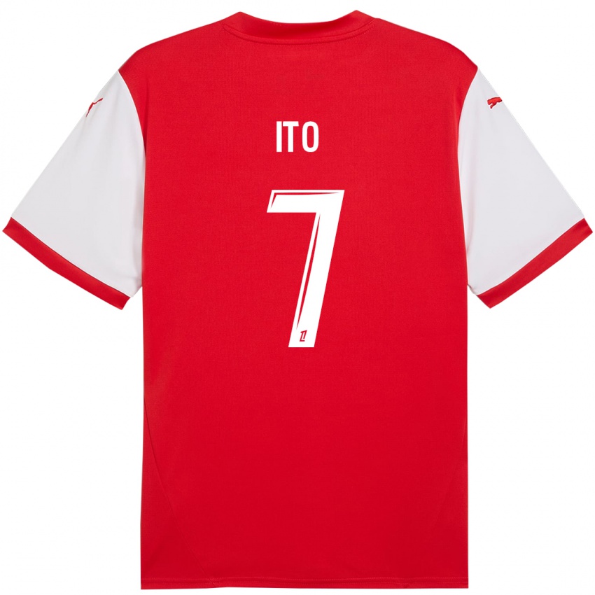 Hombre Camiseta Junya Ito #7 Rojo Blanco 1ª Equipación 2024/25 La Camisa Perú