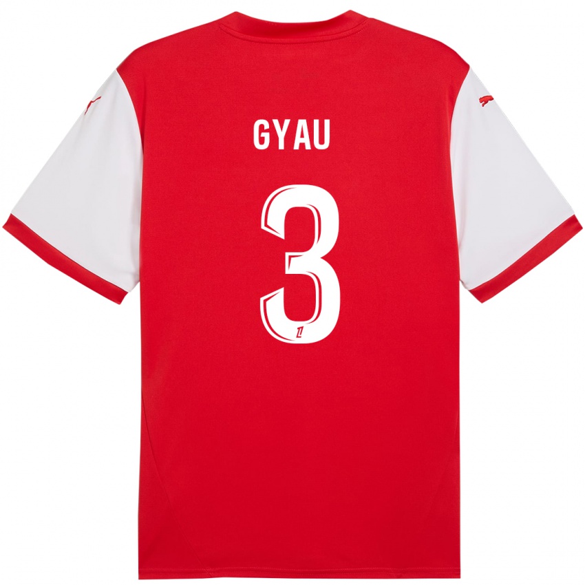 Hombre Camiseta Mia Gyau #3 Rojo Blanco 1ª Equipación 2024/25 La Camisa Perú