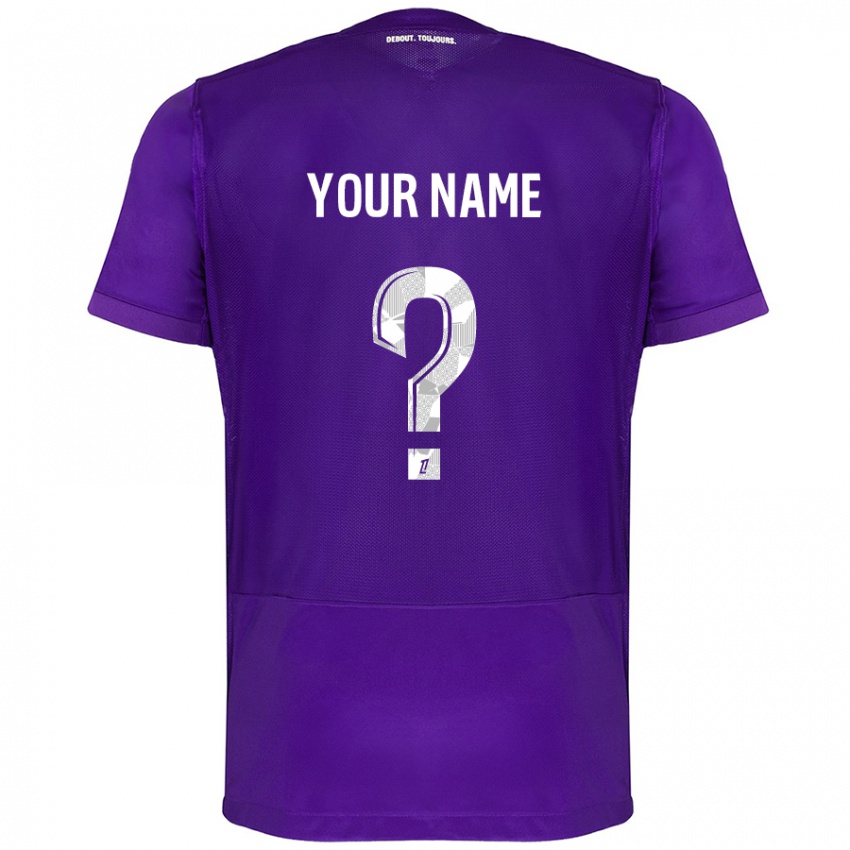 Hombre Camiseta Ihren Namen #0 Morado Blanco 1ª Equipación 2024/25 La Camisa Perú