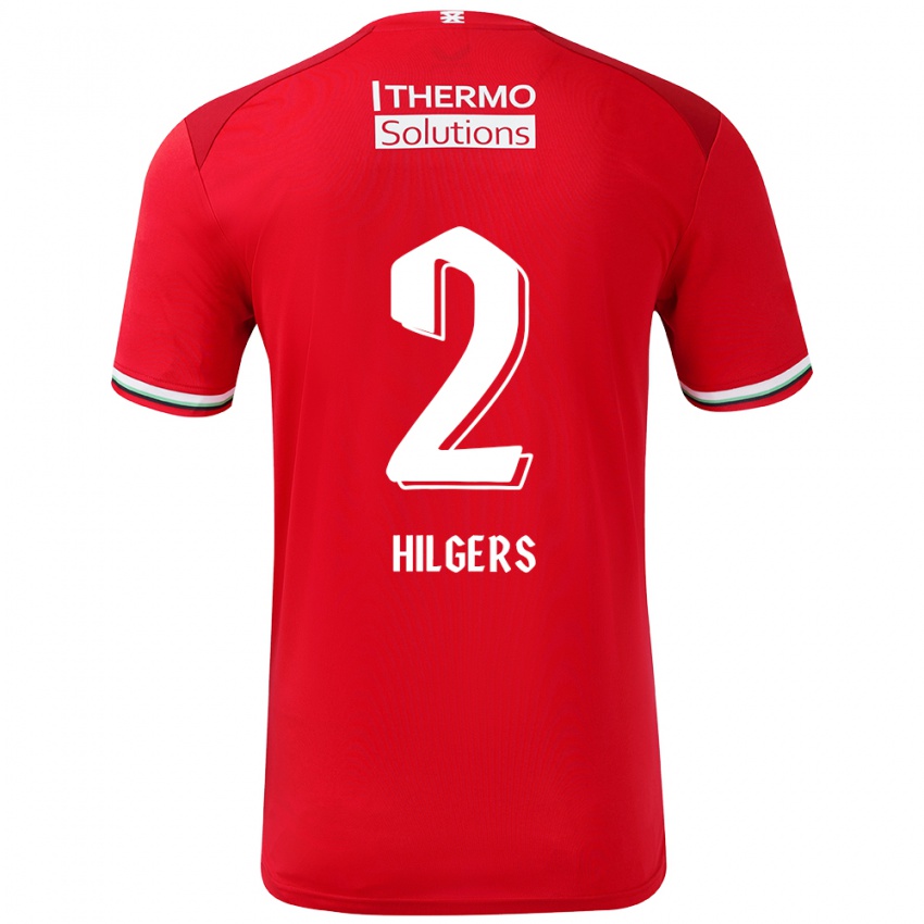 Hombre Camiseta Mees Hilgers #2 Rojo Blanco 1ª Equipación 2024/25 La Camisa Perú