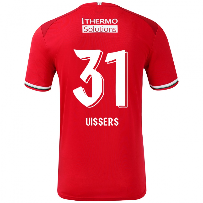 Hombre Camiseta Kiki Vissers #31 Rojo Blanco 1ª Equipación 2024/25 La Camisa Perú