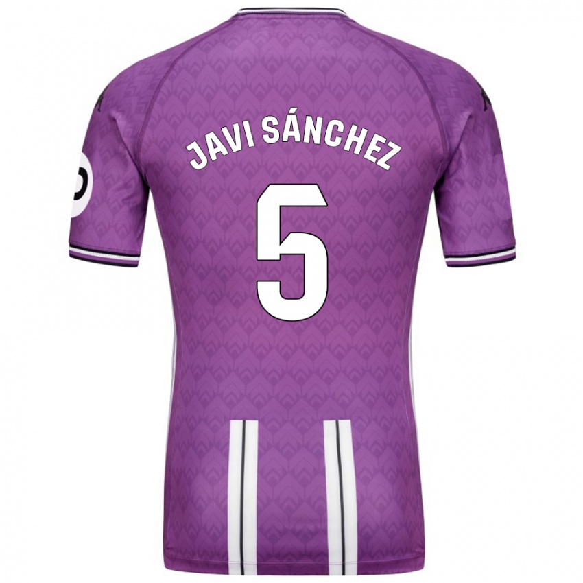 Hombre Camiseta Javi Sánchez #5 Púrpura Blanco 1ª Equipación 2024/25 La Camisa Perú