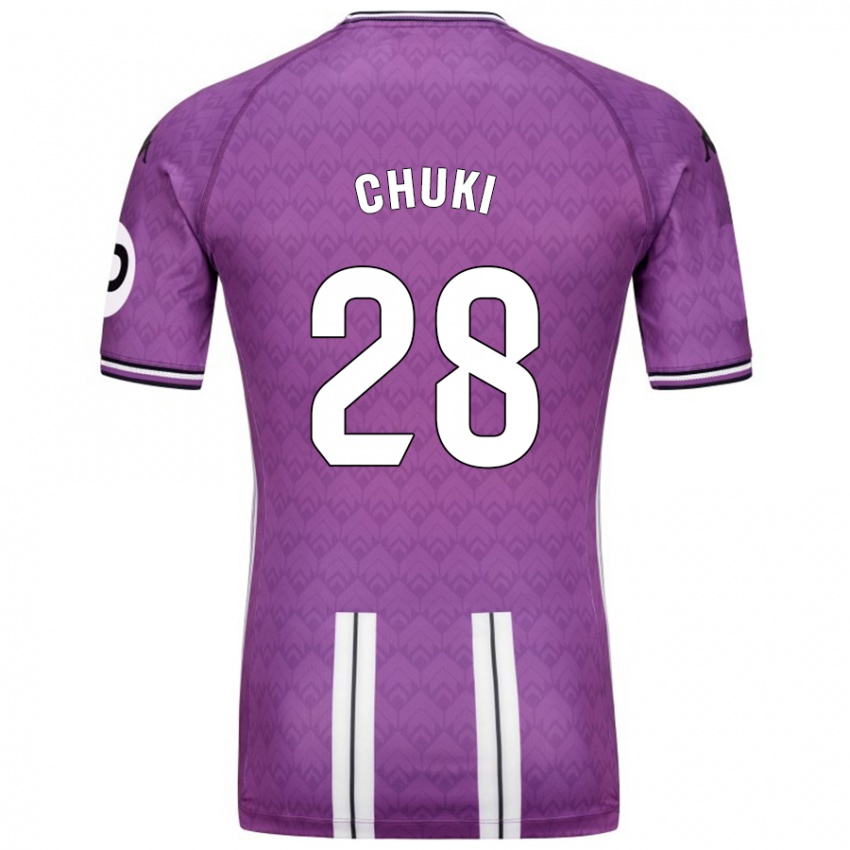 Hombre Camiseta Chuki #28 Púrpura Blanco 1ª Equipación 2024/25 La Camisa Perú