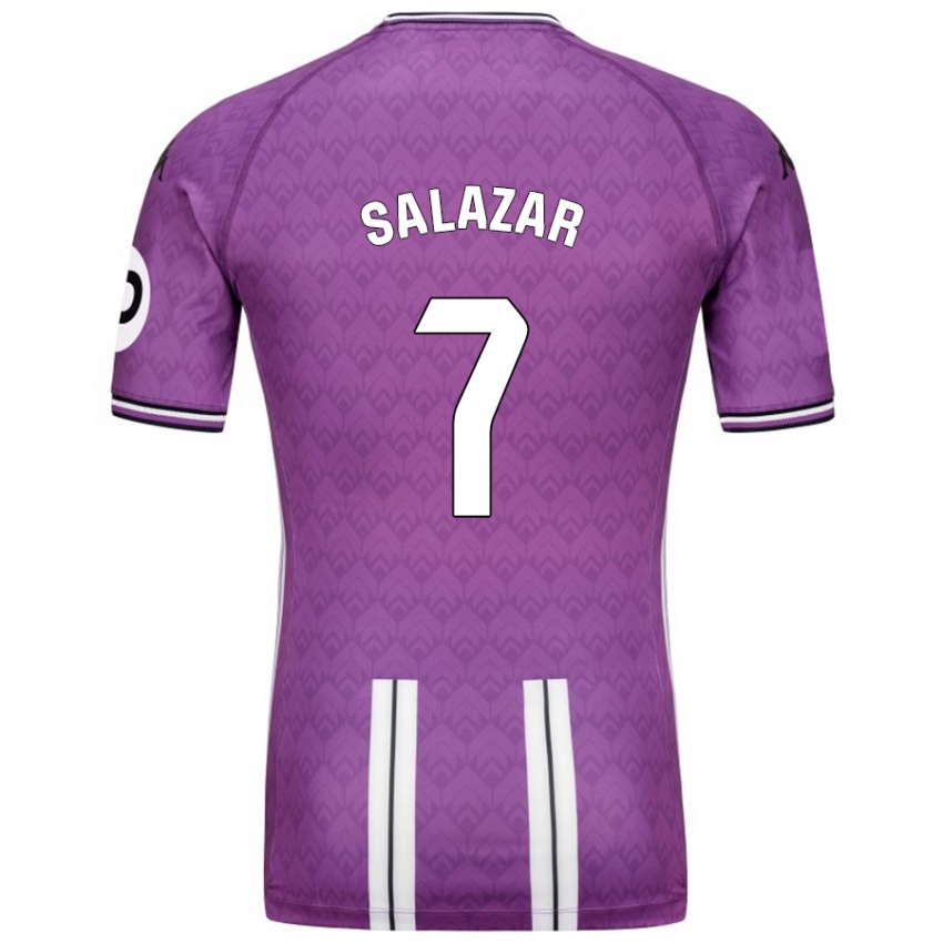 Hombre Camiseta Israel Salazar #7 Púrpura Blanco 1ª Equipación 2024/25 La Camisa Perú