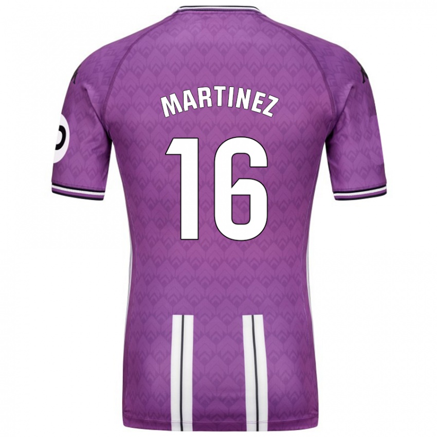 Hombre Camiseta Jesús Martínez #16 Púrpura Blanco 1ª Equipación 2024/25 La Camisa Perú