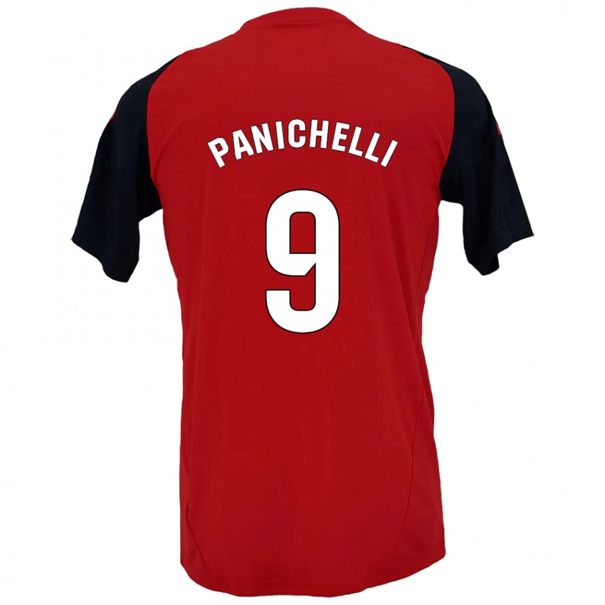 Hombre Camiseta Joaquín Panichelli #9 Rojo Negro 1ª Equipación 2024/25 La Camisa Perú