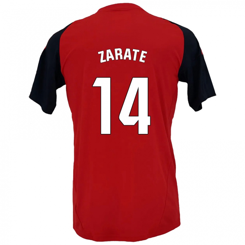 Hombre Camiseta Hugo Zárate #14 Rojo Negro 1ª Equipación 2024/25 La Camisa Perú