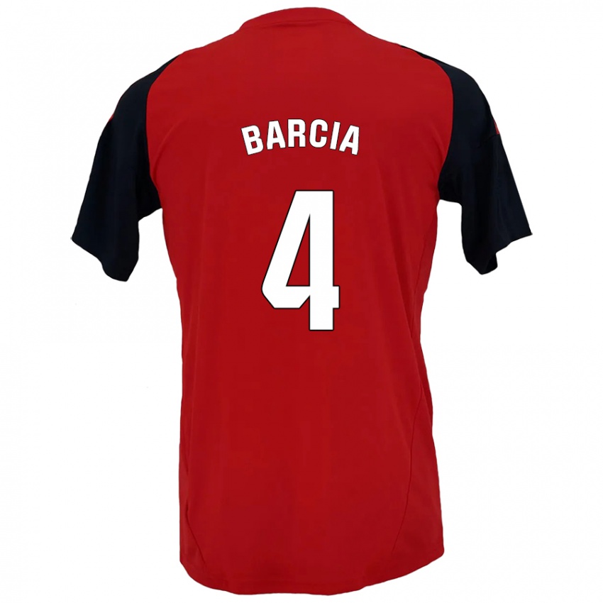 Hombre Camiseta Sergio Barcia #4 Rojo Negro 1ª Equipación 2024/25 La Camisa Perú