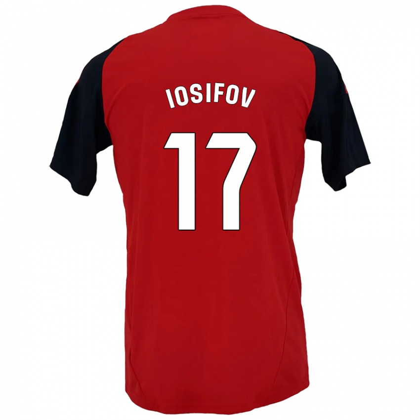 Hombre Camiseta Nikita Iosifov #17 Rojo Negro 1ª Equipación 2024/25 La Camisa Perú