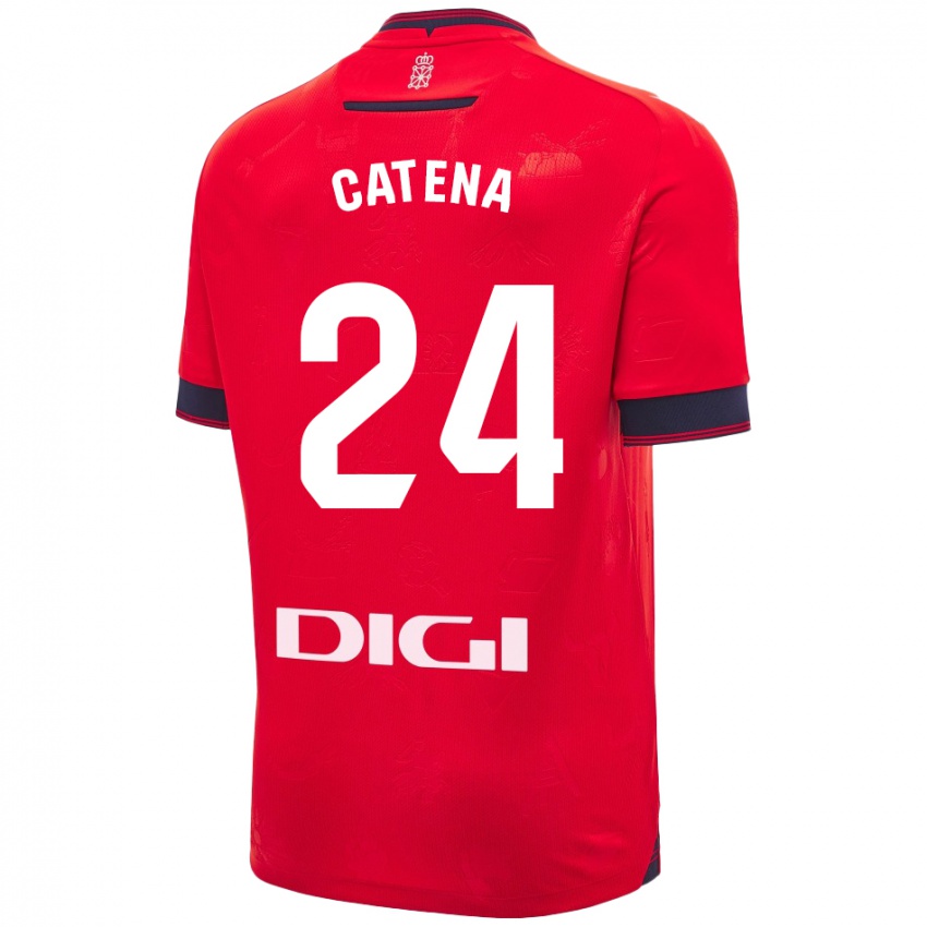 Hombre Camiseta Alejandro Catena #24 Rojo Blanco 1ª Equipación 2024/25 La Camisa Perú